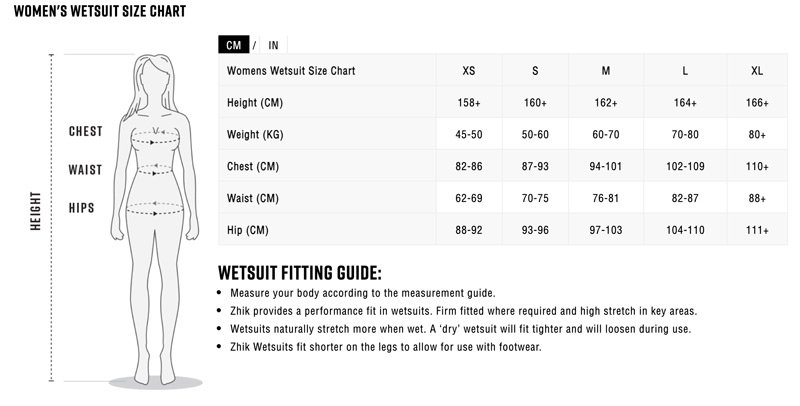 guia de tallas trajes neopreno mujer zhik guia de tallas trajes neopreno mujer zhik