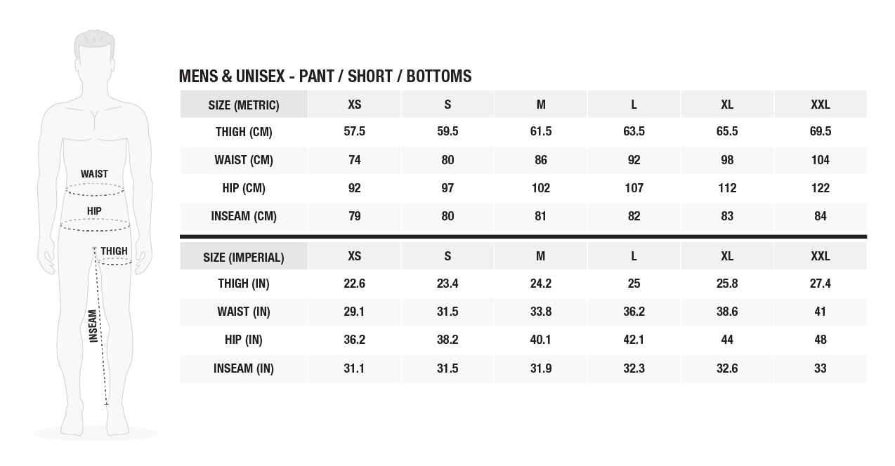 Zhik guia tallas hombre pantalones shorts